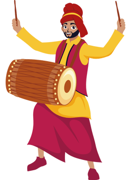 lohri indian drummer png