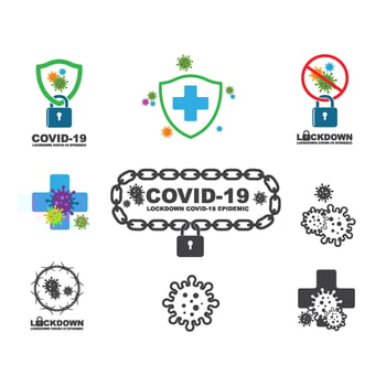covid-19 corona virus lockdown icon illustration vector