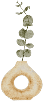 Watercolor Illustration of Potted Eucalyptus Foliage png