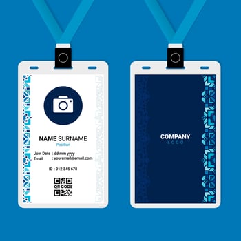 Oriental ID Card Design with Ornament on The Side vector