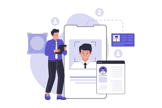 Know your customer or digital kyc concept illustration vector