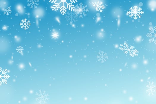 Christmas snow. Falling snowflakes on blue sky background for winter season. Christmas background with snowflakes. Snowfall weather white blue illustration. vector