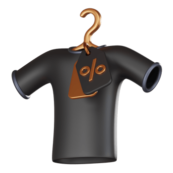 3D Clothes Discount Render Retail Shopping and Price Tag Icon png