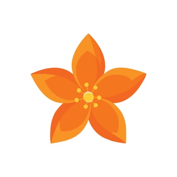 Orange Blossom Flower flower isolated flat illustration on white background. vector