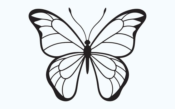 Intricate Butterfly Outline icon vector
