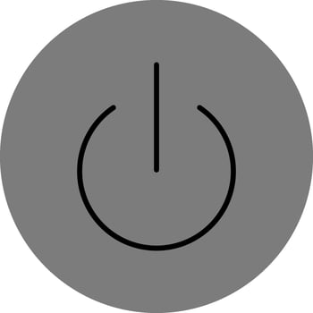 Turn On Filled Grey Circle Icon vector