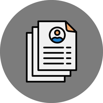Resume Filled Grey Circle Icon vector