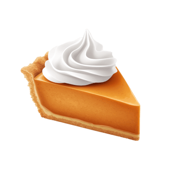 pumpkin pie slice with whipped cream on top png