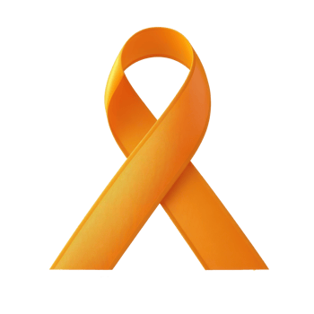 orange awareness ribbon icon on transparent background png