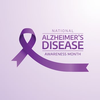 National Alzheimers Disease Awareness Month design template good for celebration usage. Purple ribbon. flat design. eps 10. vector