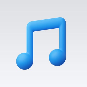3d Realistic Blue Music note vector
