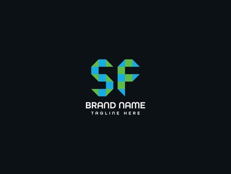 SF letter logo vector