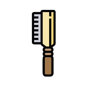 A comb with a wooden handle on a white background vector