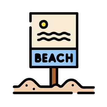 Beach sign illustration vector