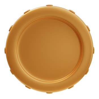 3D Rendering Golden Coin Front View png