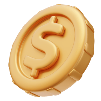 3D Icon Golden Coin Dollar SIgn. Money Finance Concept. 3D Illustration Design for Website or Mobile App png