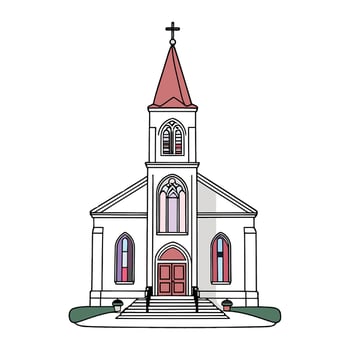 Church building illustration vector