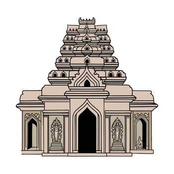An illustration of a temple in india vector