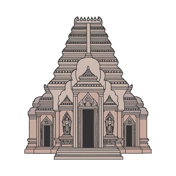 An illustration of a temple in thailand vector
