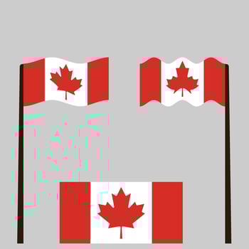 Set Of Wave National Flag of Canada vector