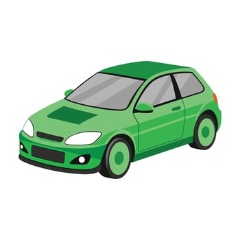 Hatchback car green colored illustration design vector