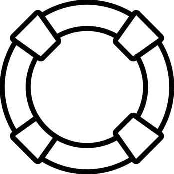 Life preserver icon coloring page vector