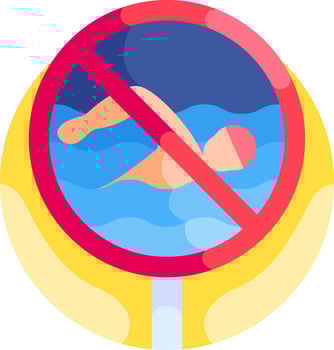 No swimming sign vector