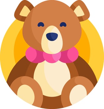 A teddy bear with a pink bow on its head vector