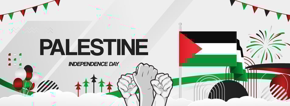 Modern banner to commemorate Palestine independence day vector