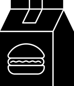 A hamburger in a box icon vector
