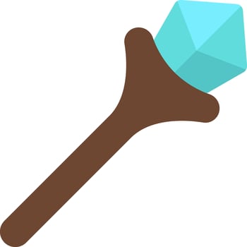 A blue and brown wooden stick with a diamond on it vector