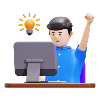 3d Man Gets Big Idea Illustration png