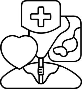 A nurse holding a syringe and heart vector