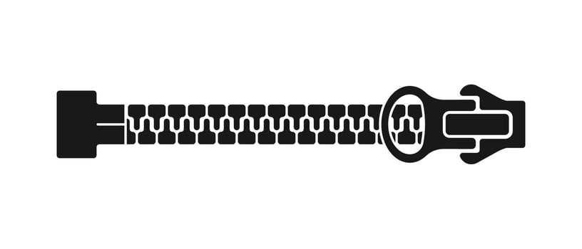 Black zipper. Zipper lock and unlock. Fastener. Clasp Concept. illustration vector