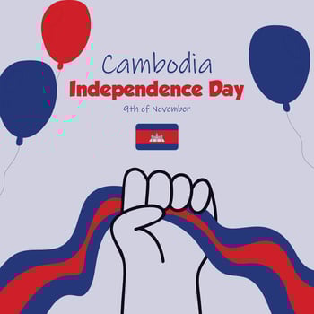 Cambodia independence day illustration vector