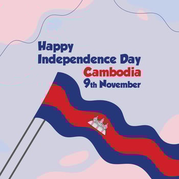 Happy independence day cambodia 9 november vector