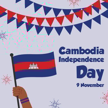 Cambodia independence day 9 november vector