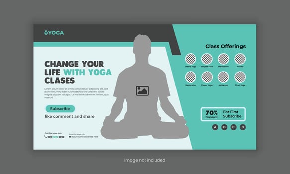 Yoga class Training Thumbnails design template vector