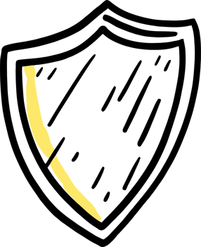 Hand-Drawn Shield Icon Representing Protection and Security png