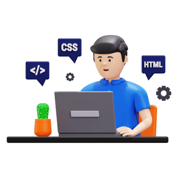 3d Programmer Doing Coding Illustration png