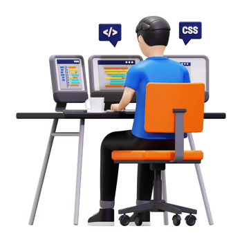 3d Programming Developer Working On Project Illustration png
