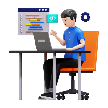 3d Programmer Doing Website Coding Illustration png