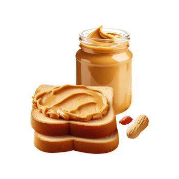 Peanut Butter with sliced bread on transparent background png
