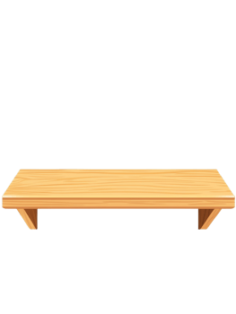 Wooden table, white isolate background png