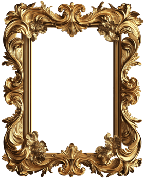 Ornate Gold square frame png
