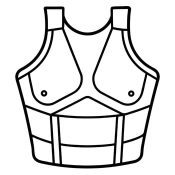 chest guard on a white background, illustration line art vector