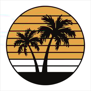Coastal summertime vintage retro graphic art vector