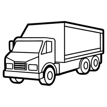 truck images, truck logistik , illustration line art vector