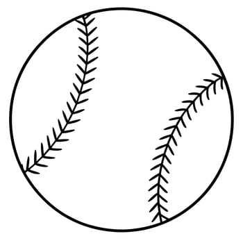 softball silhouette, illustration line art vector