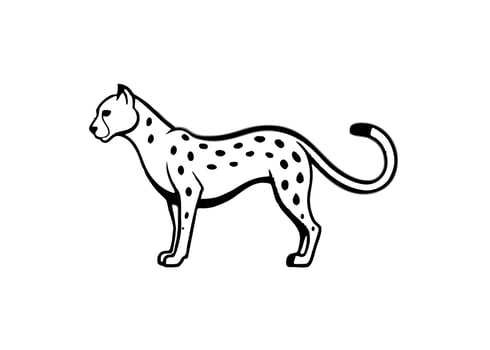modern cheetah logo, illustration line art vector